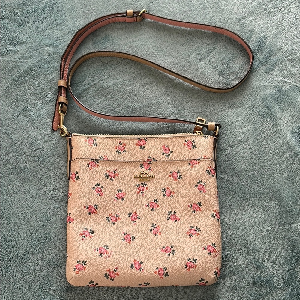 Coach Pink Floral Bloom Messenger Crossbody Bag